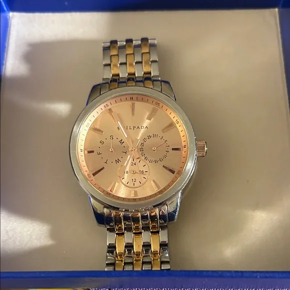 Silpada Gold and Silver Watch with Rose Dial - Picture 1 of 2